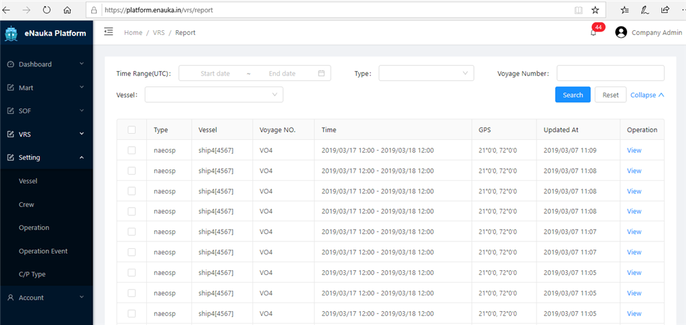 VRS -Vessel Reporting system